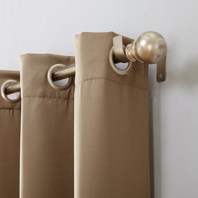 Taupe Room-Darkening Grommet Curtain Panel, 54"x63" Polyester