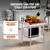 VEVOR Stainless Steel Work Table, 24 x 24 x 26 Inch Commercial Food Prep Worktable, 3-Sided Backsplash Heavy Duty Prep Worktable, Metal Work Table - 4 of 4