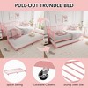 Homhougo Metal Daybed with Trundle Bed, Twin Size Day Bed with Premium Metal Frame Pink - 4 of 4