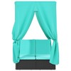 Double Sun Lounger with Roof and Curtains Black Poly Rattan vidaXL - 4 of 4