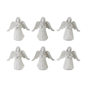 Praying Angel Figurine with Metal Wings (Set of 6) - 1 of 2