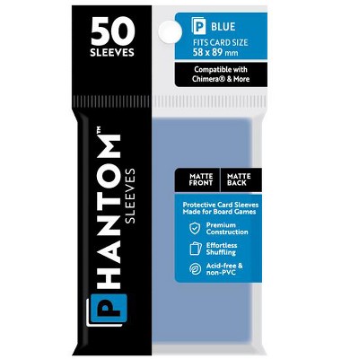 Phantom Sleeves: "Blue Size" (58mm x 89mm) - Matte/Matte (50) (Compatible with: Chimera® and More)