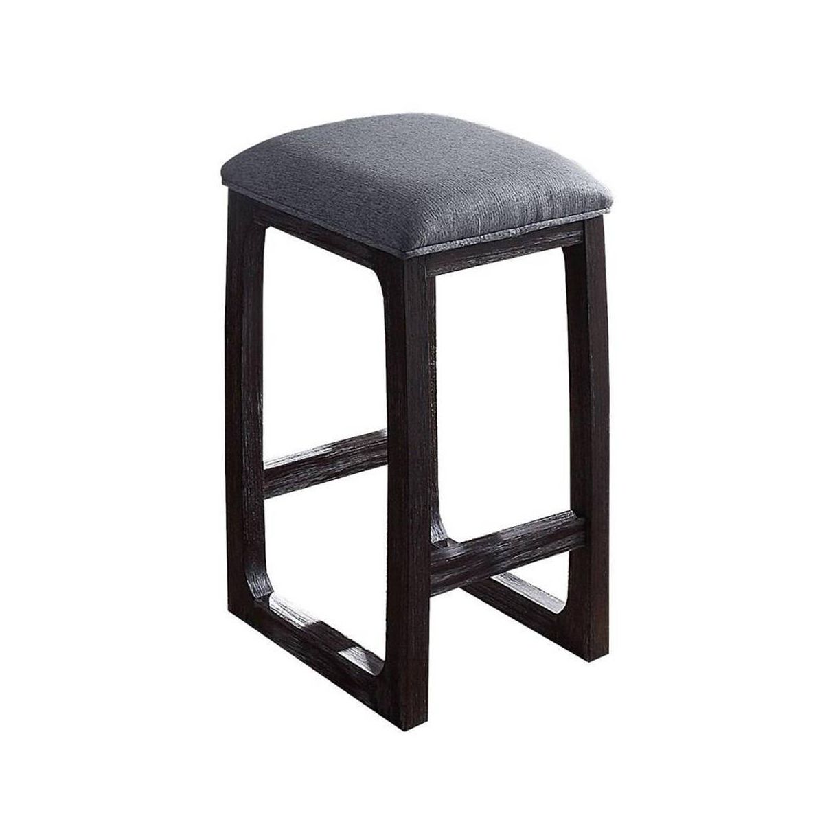 16" Razo Counter Height Barstool Fabric/Weathered Espresso - Acme Furniture: Linen Upholstered, Wood Base - thumbnail 3