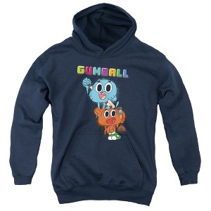 Boys’ Amazing World Of Gumball Gumball Spray Hooded Sweatshirt - 1 of 4
