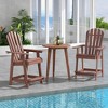 Tangkula 2 PCS Tall Adirondack Chair HDPE Outdoor Bar Stools with Armrests 4.5” Wide Footrest Patio Adirondack Barstools Balcony Chairs Brown - 4 of 4