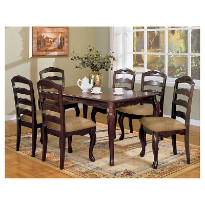 Set Of 2 Danburn floral Accented Ladder Back Side Chair Dark Walnut ...