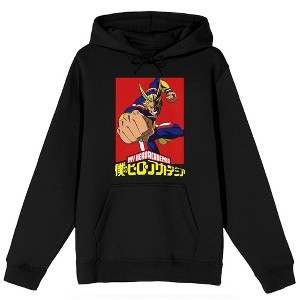 My Hero Academia Anime Cartoon Mens Black Graphic Print Hoodie - 1 of 3