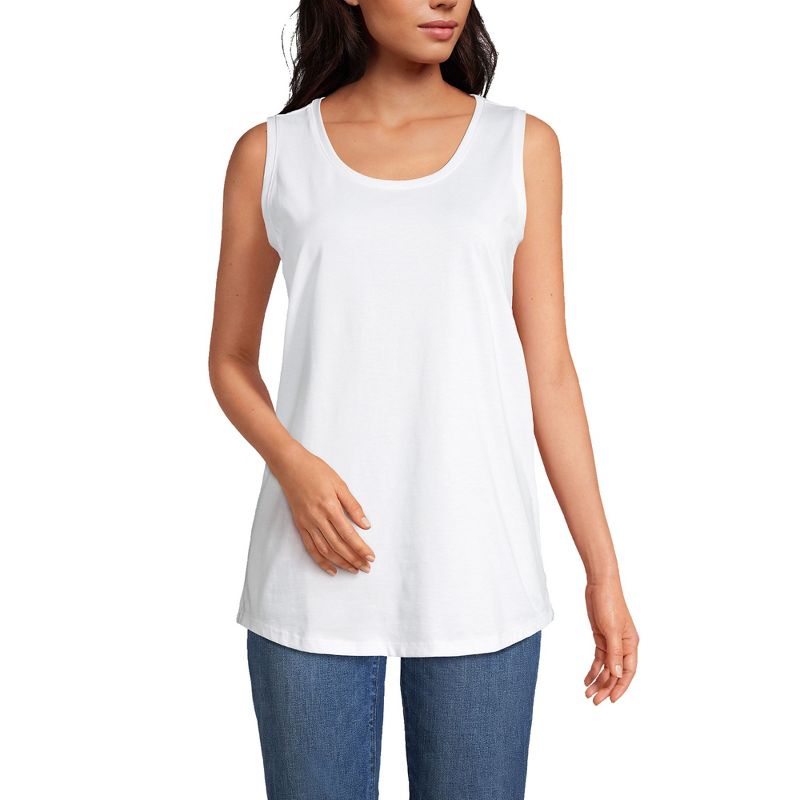 Lands' End Women's Tall Supima Cotton Tunic Tank Top, 1 of 5