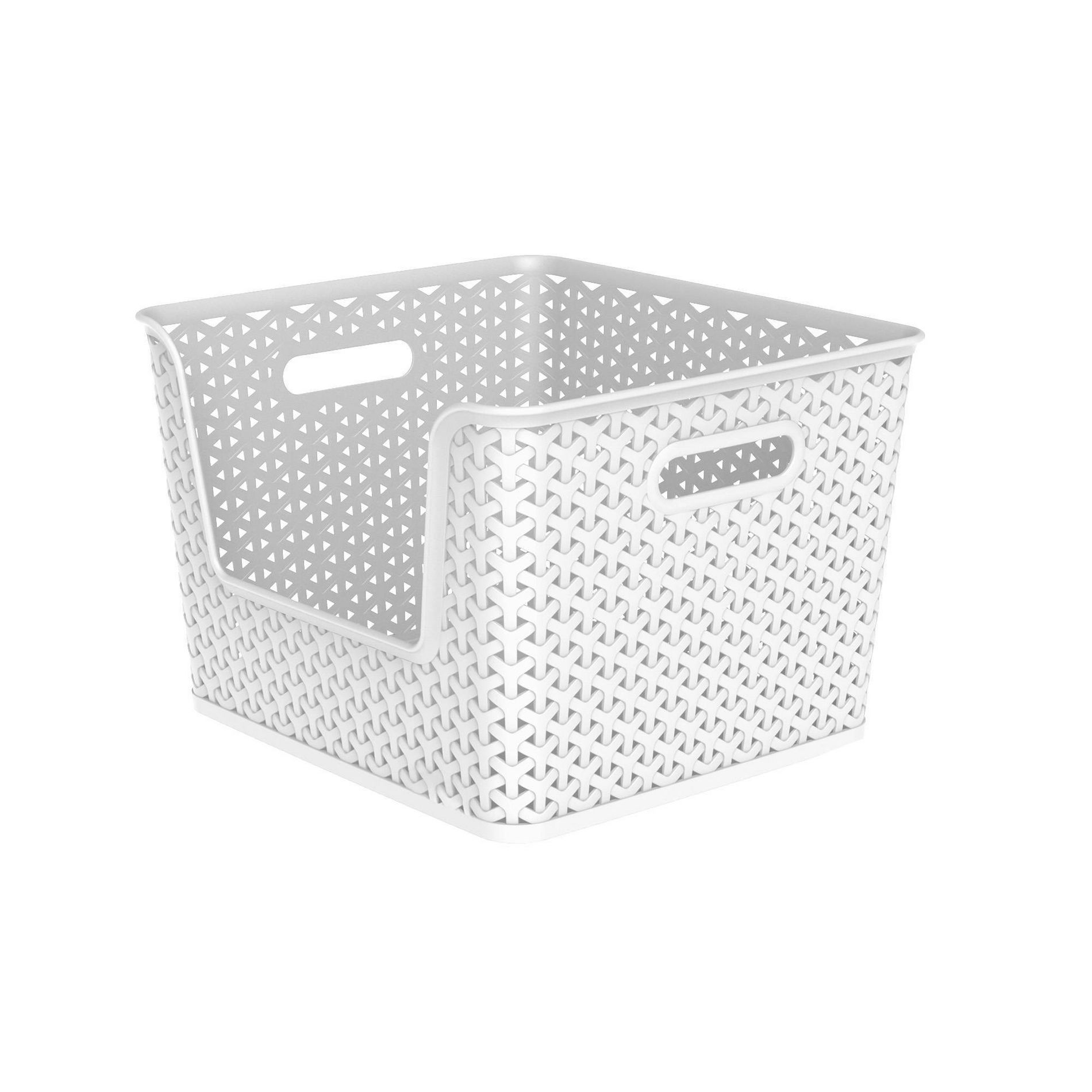 Y-Weave Easy Access Storage Bin White - Brightroom™: Polypropylene, 15 Volume, 13" Cube Compatible, Rectangle Shape