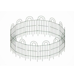 Dolonm 14-Panel Metal Garden Fence 24"H x 20.4"L - Rustproof, Moveable Pet Barrier for Yard, No Tools Needed - 1 of 4