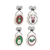 Transpac MDF Plaid Jingle Ornament Set of 4 Christmas Home Decorations - 2 of 3