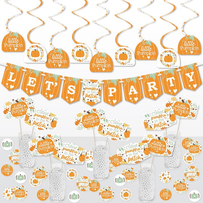 Big Dot of Happiness Little Pumpkin - Fall Birthday Party or Baby Shower Supplies Decoration Kit - Decor Galore Party Pack - 51 Pieces, 1 of 9