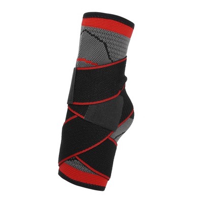 Unique Bargains One Size Fits Adjustable Breathable Ankle Support Braces Compression 1 Pc