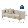 Faux Leather Sofa Couch - Modern 78 W Sofa with Deep Seats, 3 Seater Sofa with 2 Throw Pillows, Wood Legs, Easy Assembly, for Living Room & Bedroom - 3 of 4