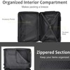 Syemin Luggage Luggage Sets 3 Piece Expandable Hard shell ABS Suitcases with Double Spinner Travel luggage Set with TSA Lock, Black, 18.3"*12"*29.9" - 4 of 4