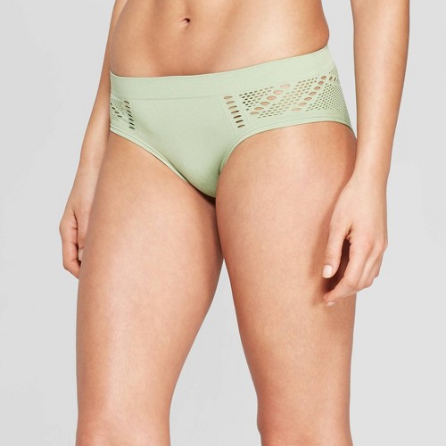 Women's Seamless Bikini with Mesh - Auden Kiwi Green M, Size