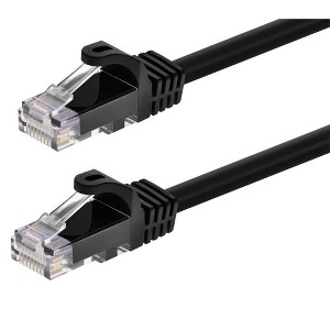 Monoprice Cat6 Ethernet Patch Cable - 7 Feet - Black | Network Internet Cord - RJ45, Stranded, 550Mhz, UTP, Pure Bare Copper Wire, 24AWG - Flexboot - 1 of 4