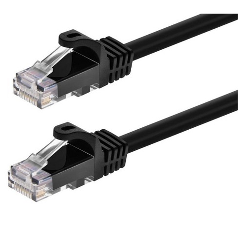 Monoprice Cat5e Ethernet Patch Cable - 50 Feet - Black | Network Internet Cord - Snagless RJ45, Stranded, 350Mhz, UTP, Pure Bare Copper Wire, 24AWG - - image 1 of 4