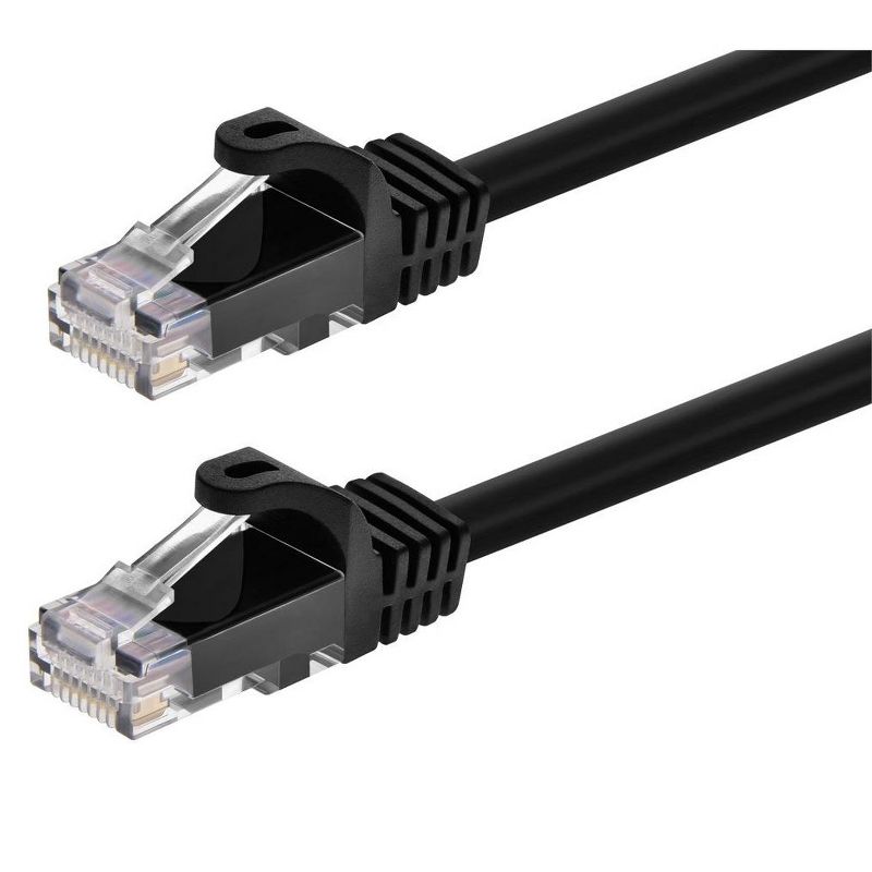 Monoprice Cat5e Ethernet Patch Cable - 10 Feet - Black | Network Internet Cord - RJ45, Stranded, 350Mhz, UTP, Pure Bare Copper Wire, 24AWG - Flexboot, 1 of 7