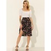 Allegra K Women's Boho Floral High Waist Wrap Split Summer Beach Midi Skirt - 3 of 4