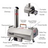 Pizza Oven Portable 12" Outdoor Wood Fired Pizza Oven with Built-in Thermometer,Silver Automatic Hexagon - 3 of 4