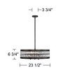Regency Hill Oil Rubbed Bronze Pendant Chandelier 23 1/2" Wide 6-Light Drum Clear Crystal Dining Room House Foyer Kitchen - 4 of 4