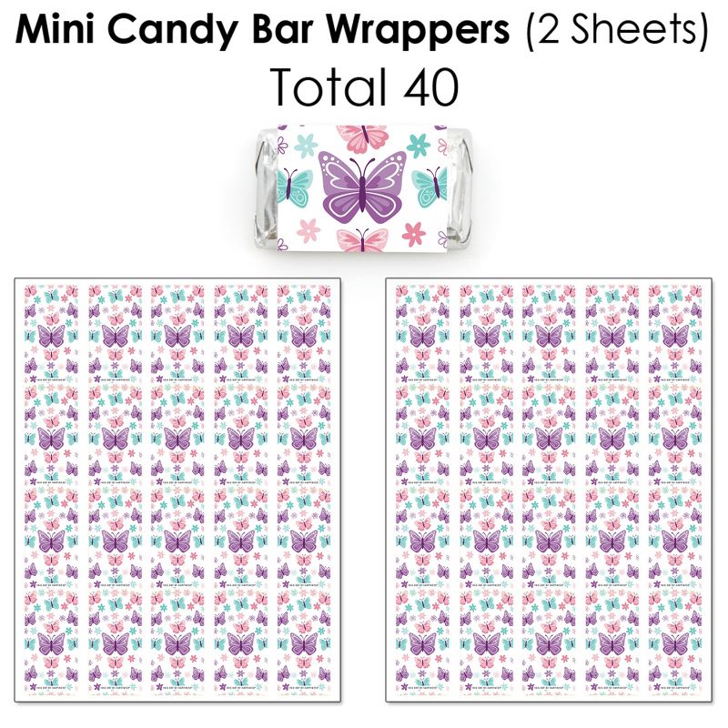 Big Dot of Happiness Beautiful Butterfly - Floral Baby Shower or Birthday Party Candy Favor Sticker Kit - 304 Pieces, 3 of 9