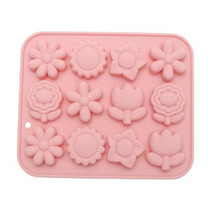 Unique Bargains Chocolate Mould 12-Cavity Sunflower Tulip Floral Candy Mould Hand Wash 6.06"x5.04"x0.55" 1 Pc - 1 of 4