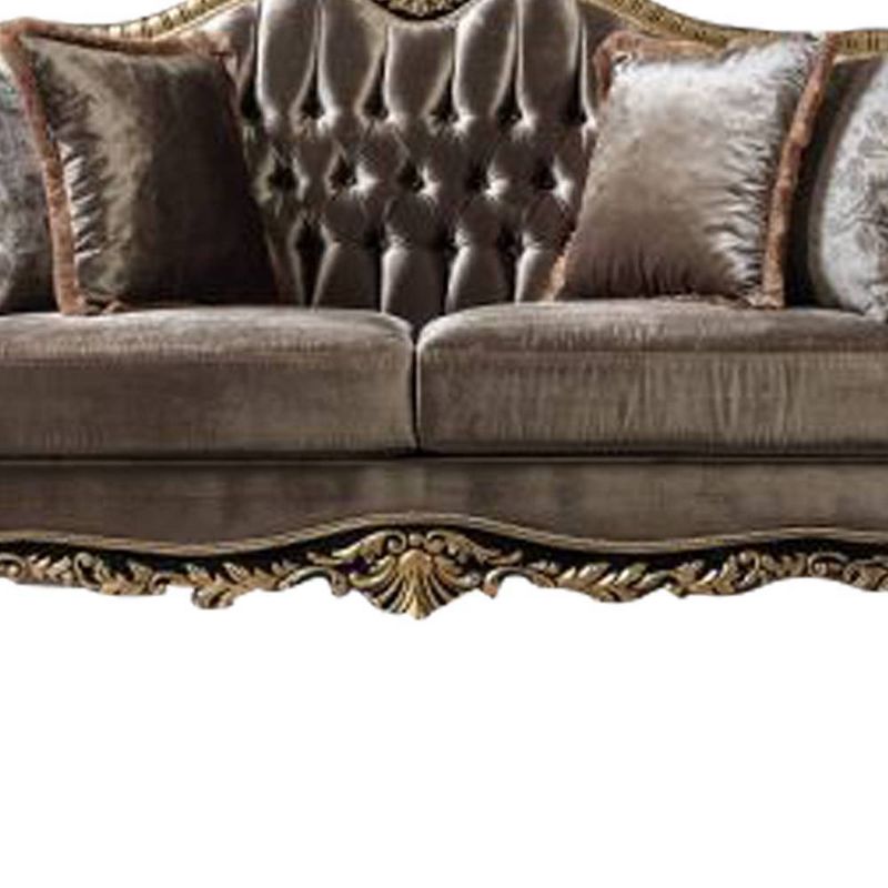 75&#34; Betria Sofa Light Green Velvet, Gold and Black High Gloss Finish - Acme Furniture, 3 of 7