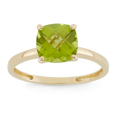 Designs By Gioelli 10K Yellow Gold Cushion Gemstone Solitaire Ring