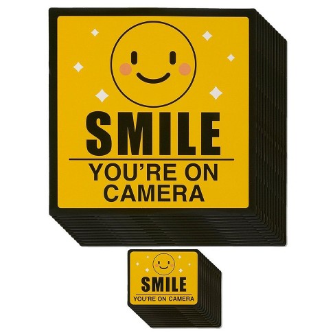 4 pack Smile You're On Camera Security Video Camera Surveillance Sign Sticker 