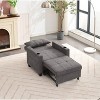 LOVMOR Single/Two Pull Out Sleeper Chair Bed, Convertible Futon Sofa Chair Bed, Sofa Couch Bed with USB Ports, Pillow, Cup Holders, Side Pockets - 4 of 4