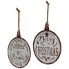 Northlight Merry Christmas and Merry and Bright Wall Signs - 14" - Gray and Brown - Set of 2 - 4 of 4