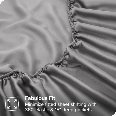 Twin XL Light Grey Cotton Tencel Sheet Set