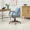 Computer Chair Office Chair, Adjustable Swivel Chair Fabric Seat, Boucle Accent Chairs with Arms, Sitting Oversized Chair for Living Room-The Pop Home - 3 of 4