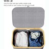Laundry Hamper 2-Section with 2 Removable Bags, 160L Collapsible Basket with Lid and Bamboo Handles – SpaceAid - 3 of 4