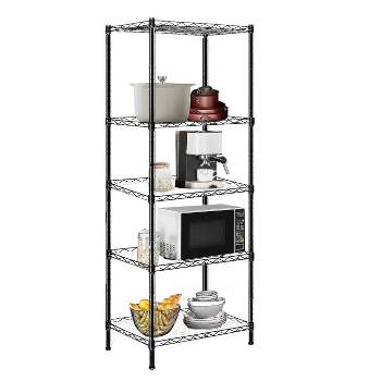 SUGIFT 5-Shelf Adjustable Heavy Duty Storage Shelving Unit, Steel Organizer Wire Rack, Black