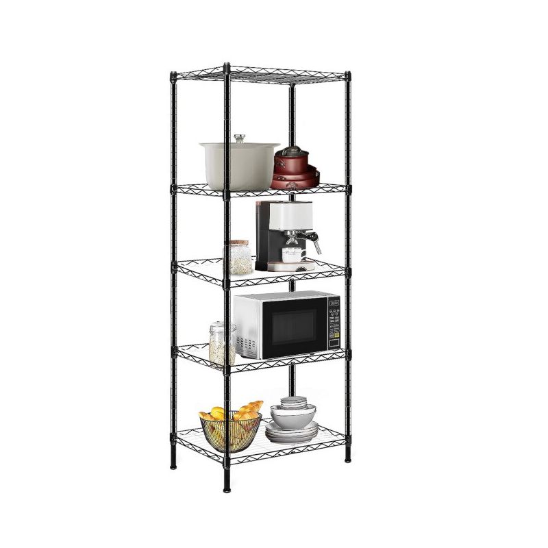 SUGIFT 5-Shelf Adjustable Heavy Duty Storage Shelving Unit, Steel Organizer Wire Rack, Black, 1 of 7