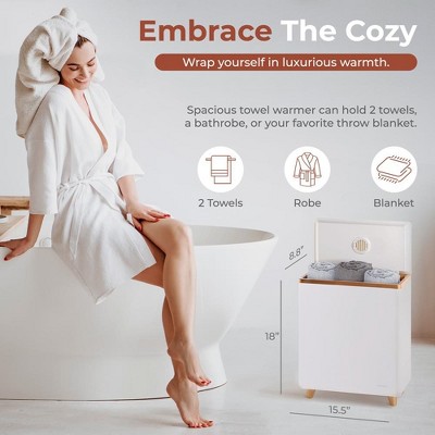 SereneLife White Luxury Towel Warmer with Aroma Fragrance