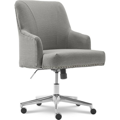Leighton Medium Gray Fabric Swivel Home Office Chair with Memory Foam