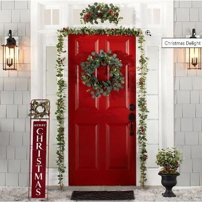 Eucalyptus and Red Berry 24" Christmas Wreath