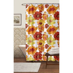 Leah Shower Curtain Red - Lush Decor