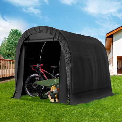 Erommy 7 FT x 8 FT Heavy Duty Storage Tent, Outdoor Tool Shed, Carport, Portable Garage for Patio, Garden, Black