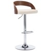 vidaXL Bar Stools 2 pcs Cream Faux Leather and Bentwood - 3 of 4
