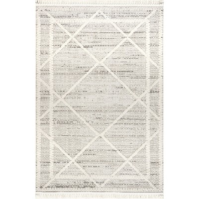 Nuloom Dazi Moroccan Diamond High/Low Tasseled Indoor Area Rug