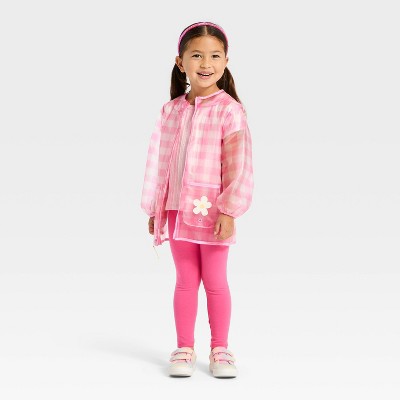 Детские куртки Cat & Jack Toddler Girls' Gingham Daisy Clear Rain Jacket - Cat & Jack™ Pink 2T — фото 3