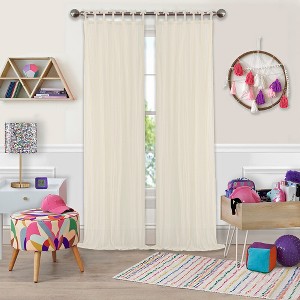 Greta Crushed Sheer Kids Single Window Curtain Panel - Elrene Home Fashions - 1 of 4