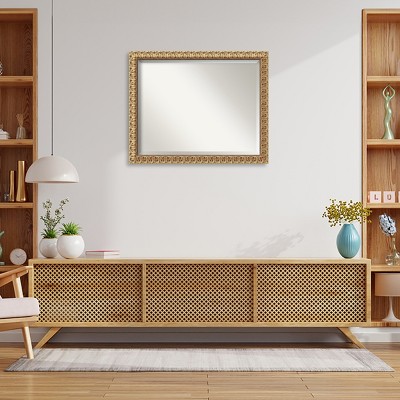 Florentine Gold Ornate Beveled Wood Framed Wall Mirror