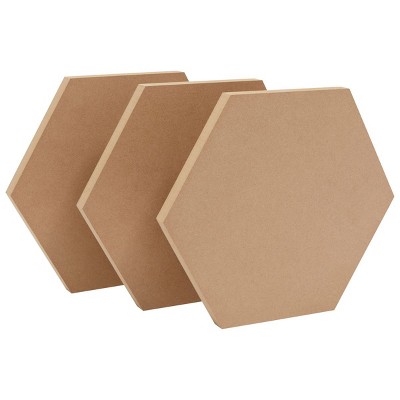 Bright Creations 3 Pack Wood Hexagon Shapes, MDF Boards for Craft Supplies (12 in)