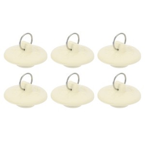 Unique Bargains Kitchen Bathroom Laundry Rubber Hanging Ring Sink Bathtub Drain Stoppers White - 1 of 4